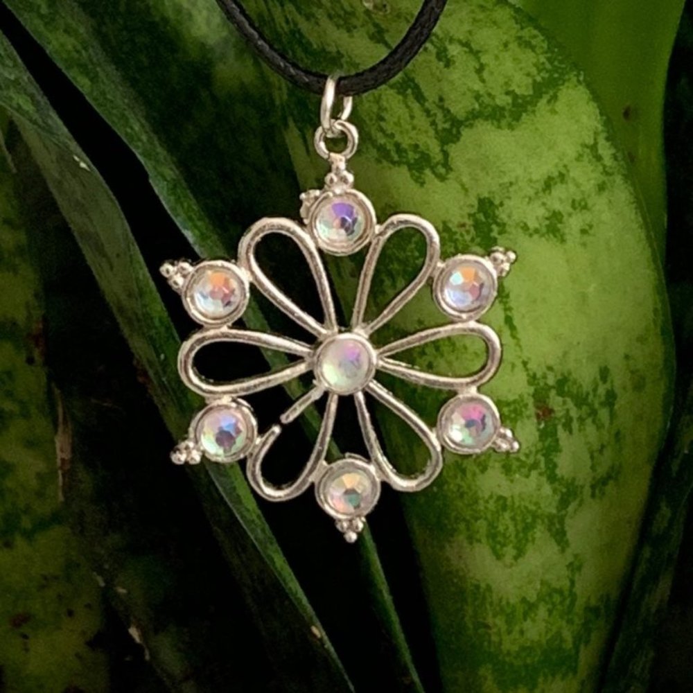 Flower Pendant with Swarovski jewels
